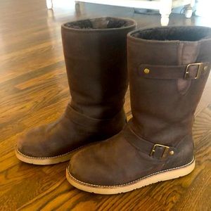Ugg Brown Water Resistant Leather Boots